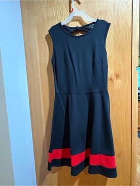 B Darlin Black Dress with Red Hem Accent